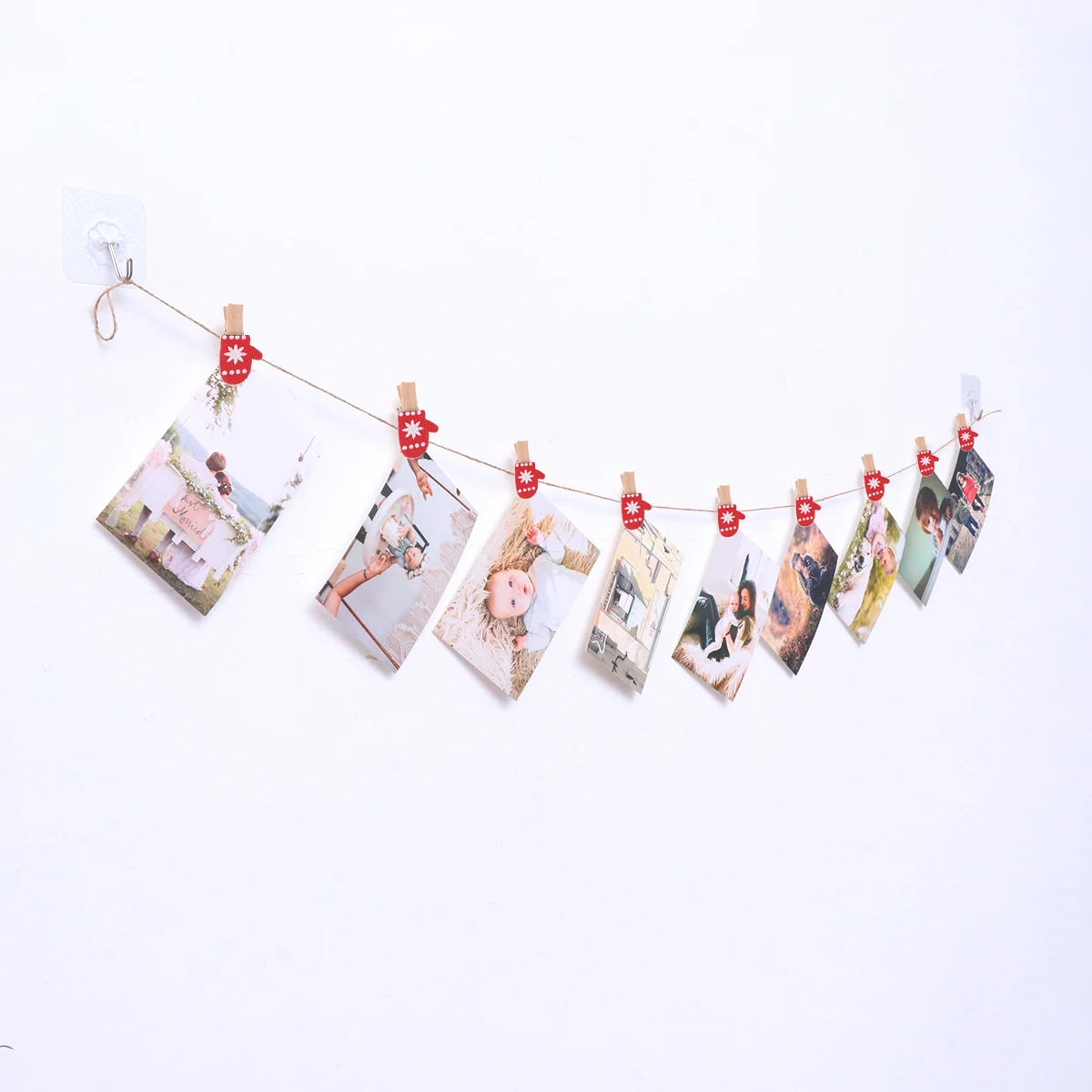 

25 Pcs Christmas Clip Mini Photo Folder Cartoon Paster Clips Decor Wooden Decorations Decorate DIY