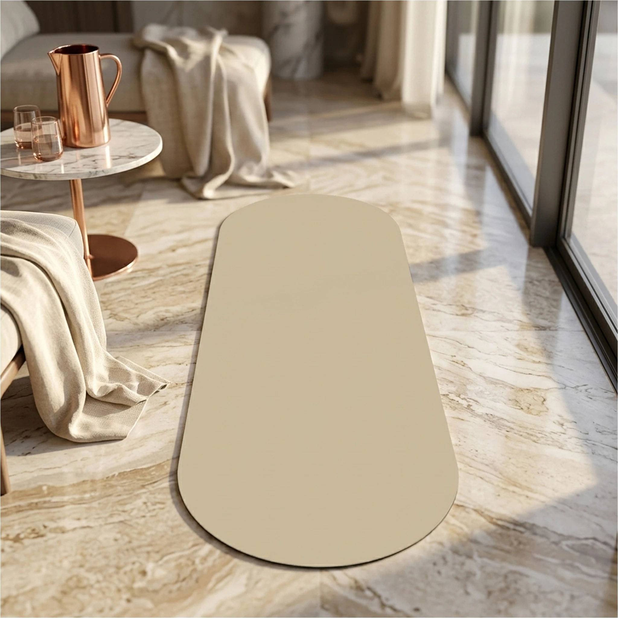 2026 New Extra Large 5mm PU Extra Thick Oval Yoga Mat Professional Non-Slip Soft Ground-Hugging Design Eco-Friendly