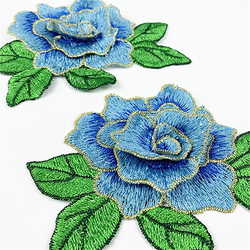 CHICKNIT Mode 7x10cm bestickte 3D-Spitzenblume gelb rot DIY Neue Tanzrock-Partykleidung Accessoires CA16 – Detail 7