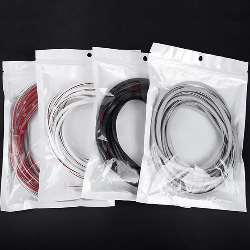 100 white pearl film ziplock bags small commodity translucent digital accessories packaging bags custom printed logo view 4