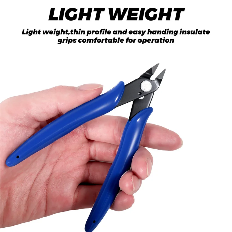 Carbon Steel Wire Cutter Flush Nipper Hand Tool with Cover Electrical Cable Side Snips for Home Improvement