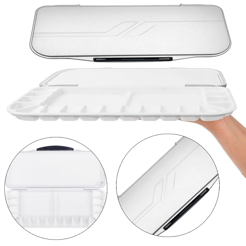 لوحة ألوان مائية قابلة للطي مكونة من 18 بئرًا مع غطاء ومنطقتين للخلط وصينية خلط كبيرة لوحة طلاء أكريليك الغواش #6