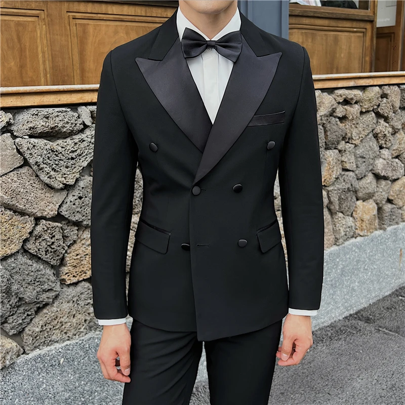 

High-end 2023 New Men's (suit + Vest + Trousers) British Wedding Suit Handsome Business Slim-fit Fashion Suit 3/2-piece Dress