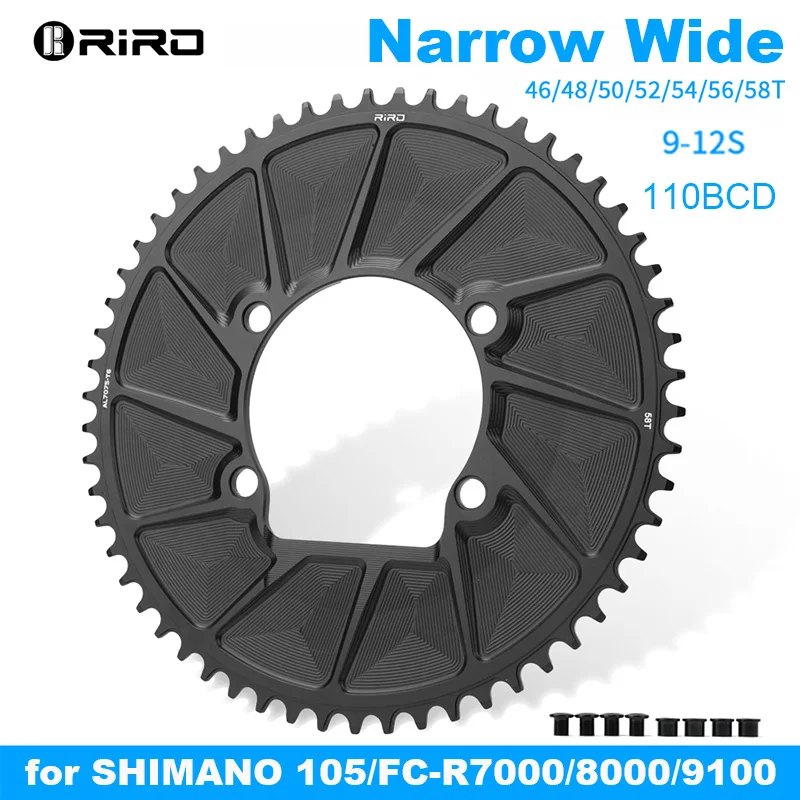 

Звездочка для шоссейного велосипеда RIRO 110BCD, узкая широкая велосипедная звездочка для Shimano 105 R7000 R8000 R9100 9/10/11/12S, кольцо для велосипедной цепи