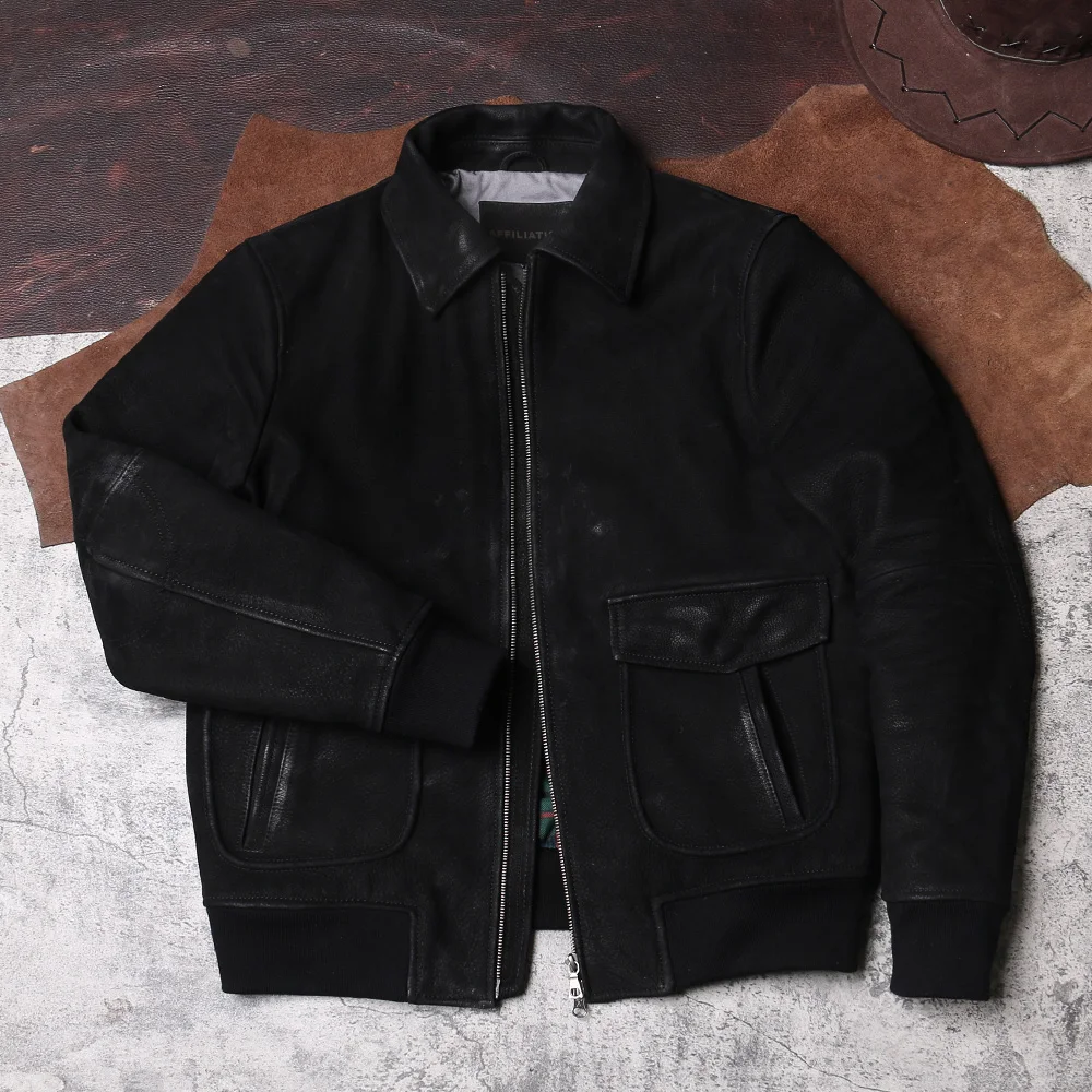 

Tailor Brando винтажная тяжелая мужская куртка-авиатор из натуральной кожи с воротником с лацканами A2