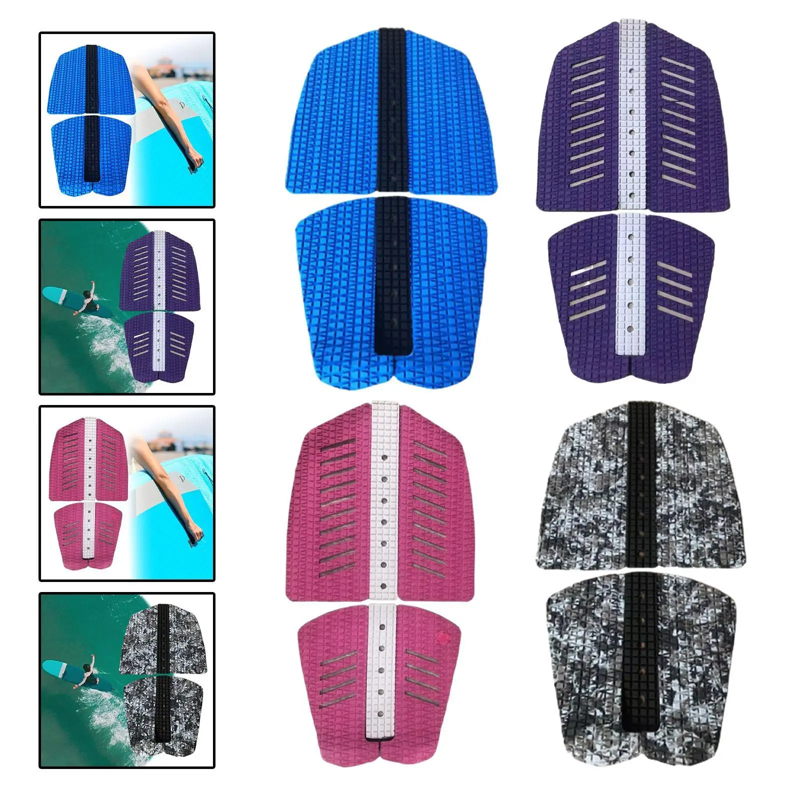 6 Pieces Deck Traction Pads DIY Supplies Adjustable Skimboard Stomp Pad Foot Deck Tail Pad for Enthusiasts Paddleboard Surfing