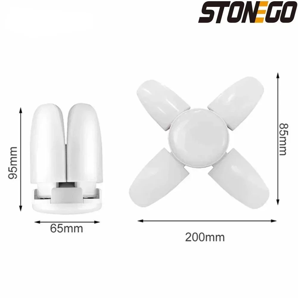 الإبداعية LED البسيطة أربع أوراق للطي مصباح E27 المسمار ضوء السقف السوبر مشرق 6 أوراق قابلة للطي #6