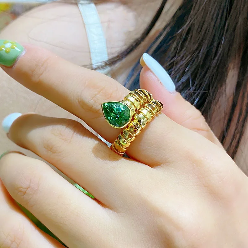 Brillian New Fashion Green AAA Cubic Zirconia Women's Jewelry Ring Luxury Wedding Accessories Valentine's Day Wife Gift