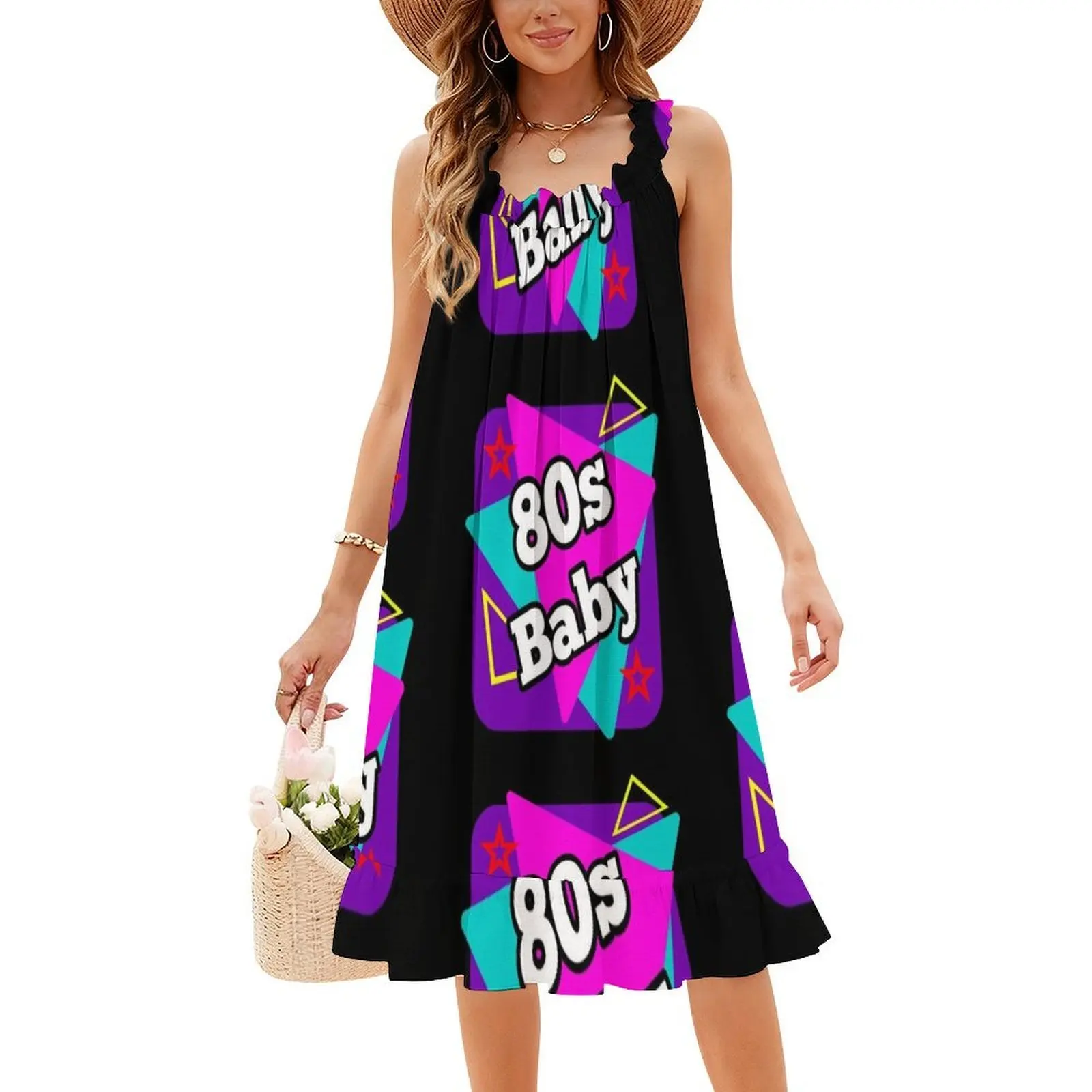 80S Baby-Eighties Baby-1980S Vestido de fiesta elegante retro para mujer Vestido de corte A con opciones cortas/largas/sin mangas 80S Baby Made In