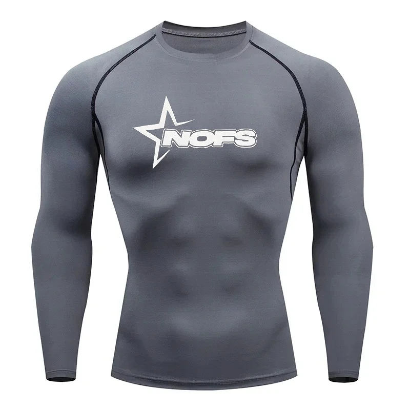 Enges T-Shirt für Herren, Laufkompression, Kompressions-T-Shirt, Fitnessstudio, Fitness, Joggen, langärmelig, männlich, Freizeithemd, Tops