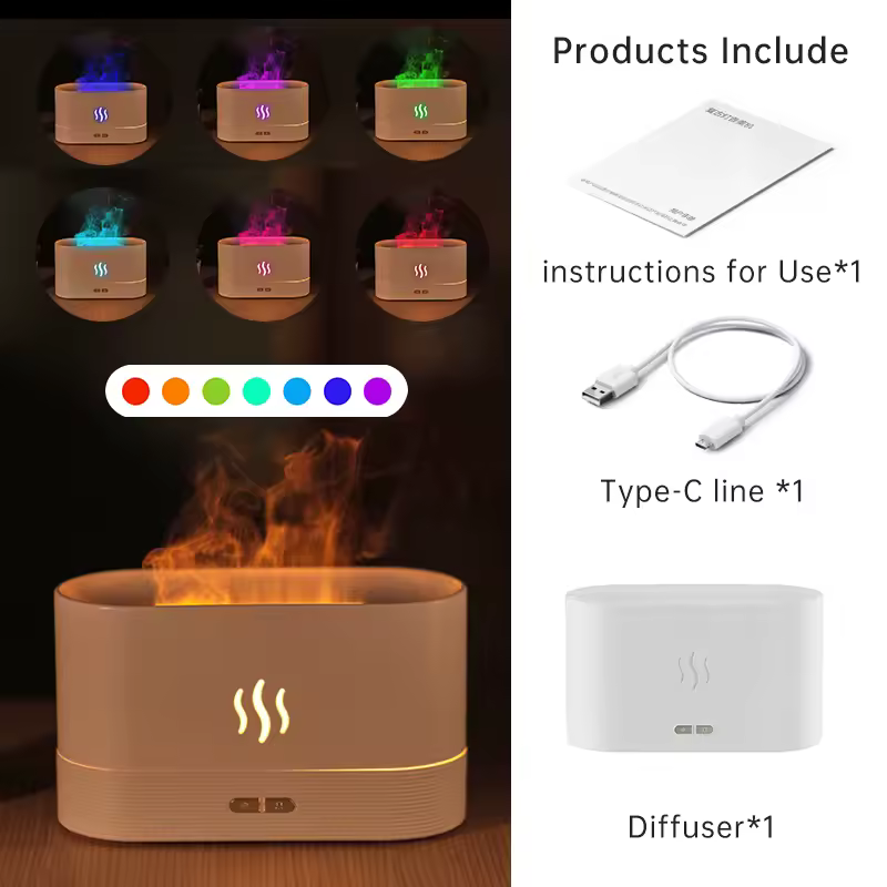 Vissko 아로마 7 색 화염 디퓨저