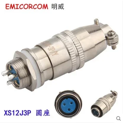 Luftfahrtstecker XS12J3P quadratischer Sitz XS12K3A runder Sitz XS12K3Y 3-adriger Rückfahrstecker