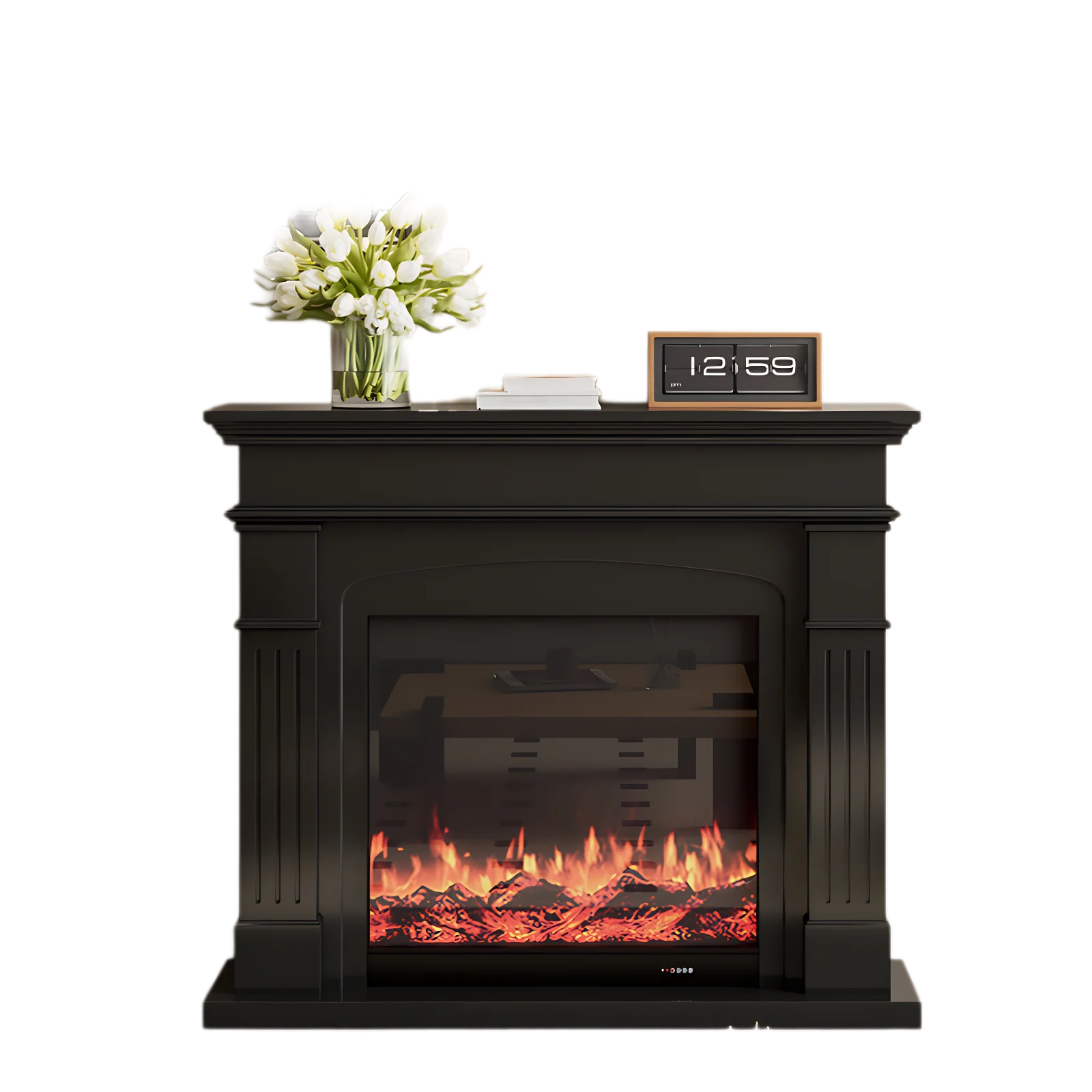 Simple fireplace simulation thermal power fireplace antique black fireplace porch frame