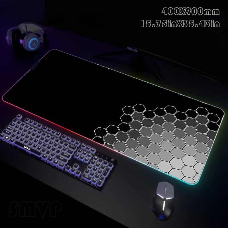 Design RGB Mouse Pad Gaming Mousepads LED Mouse Mat Keyboard Mat Anti-slip Best Choice Mousepad XXL Luminous Desk Rug