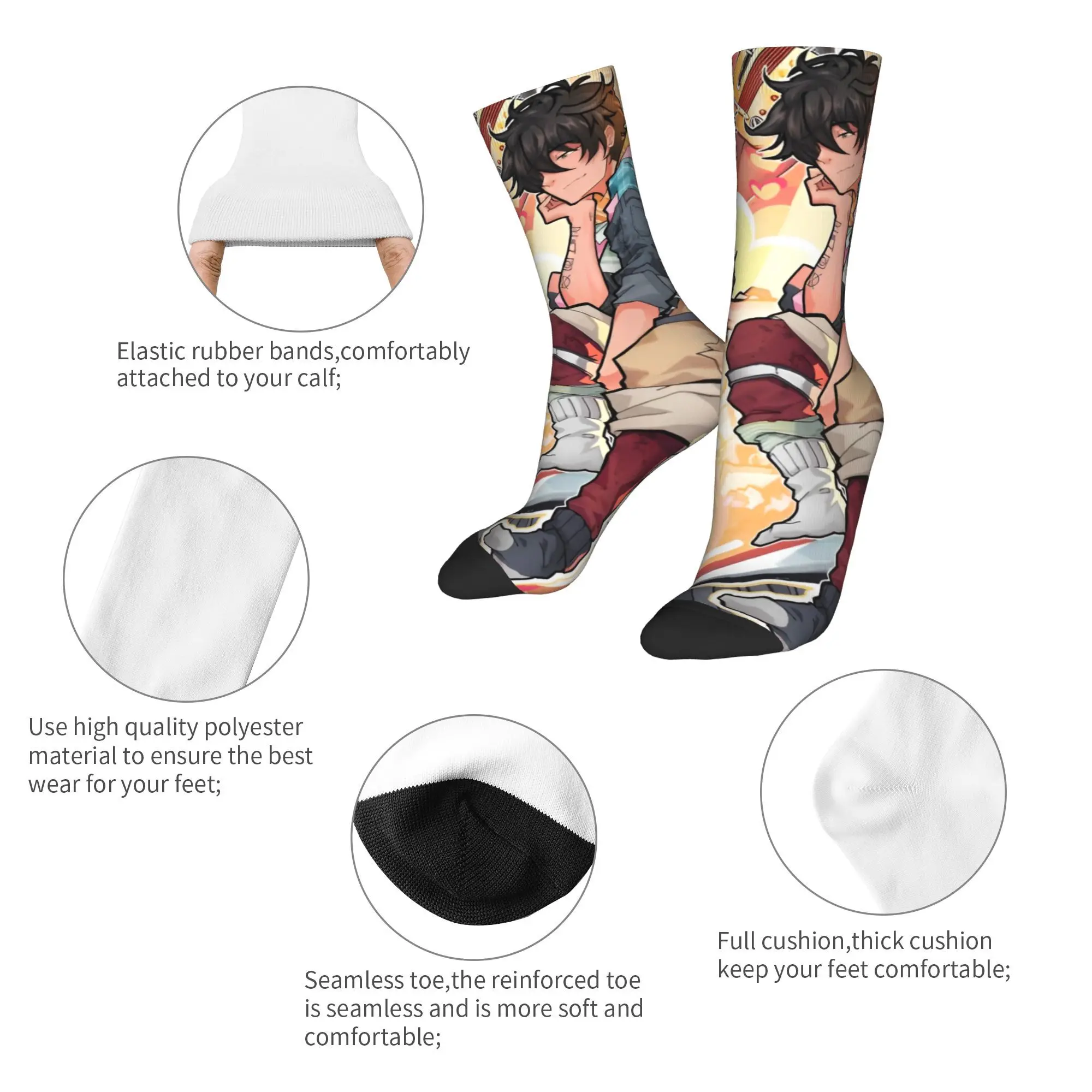 더크 앤 캠 데이트 에브리띵 삭스 가을 스타킹 레트로 성인 남성 미디엄 소프트 삭스 그래픽 아웃도어 스포츠 땀 흡수 양말