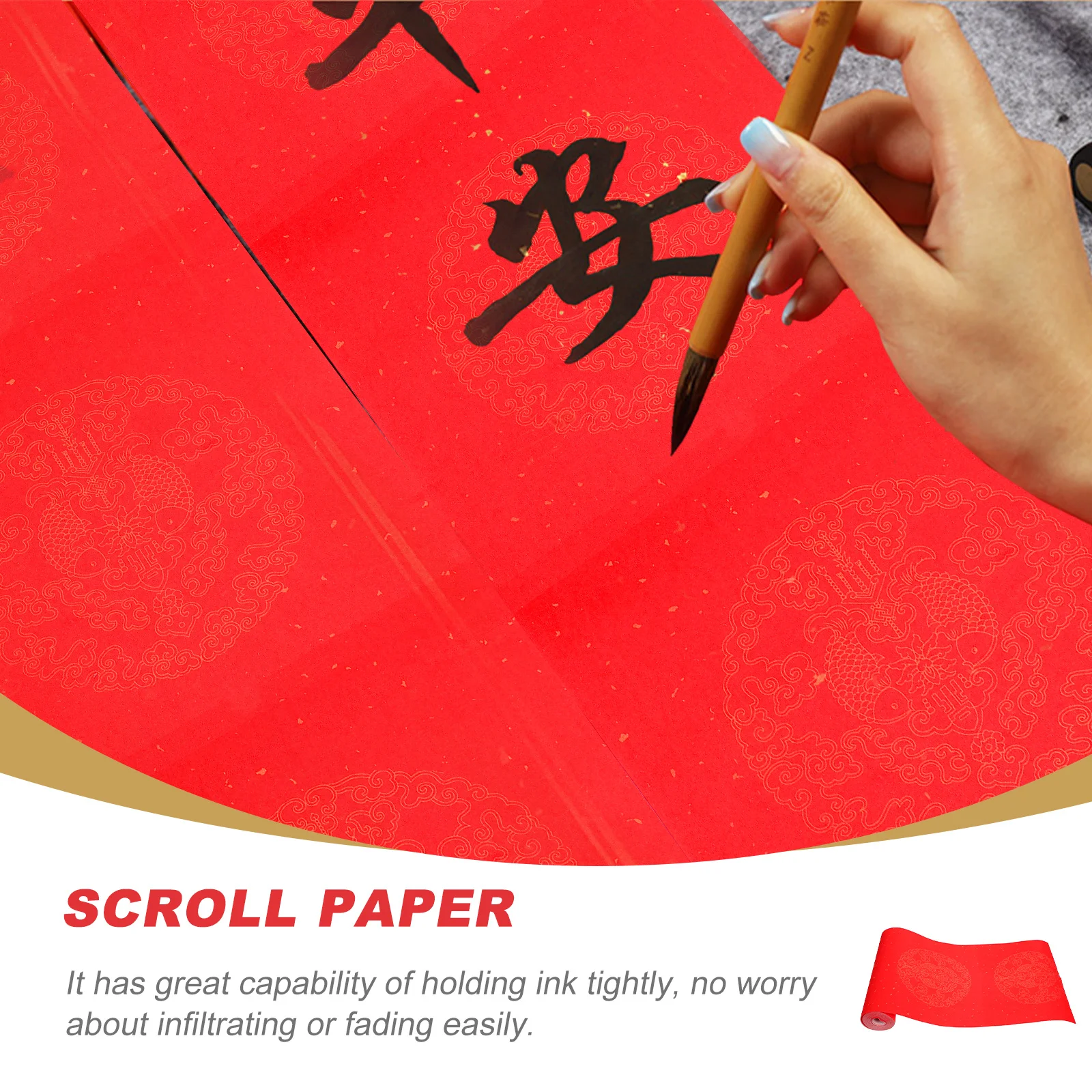 

Chinese Calligraphy Spring Festival Paper Gift Couplet Xuan Red Writing Drawing