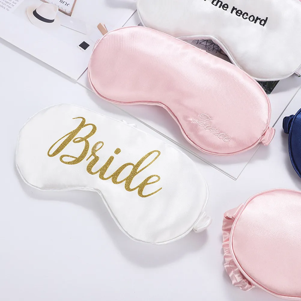 

Набор из 3 декоративных шелковых масок для сна с вышивкой для женщин, удобные свадебные маски для невесты