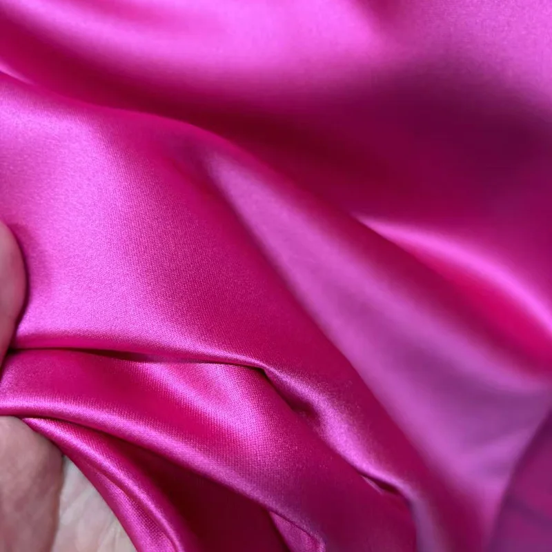 

New Fuchsia Premium Soft Satin Fabric Elegant Drapery Material for Flower Girl Dresses, Bridesmaid Gowns, Robes, Party Backdrop