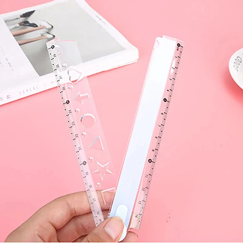 30 CM Kawaii Cute Kawaii Study Time Folding Ruler Multifunction DIY Drawing Rulers for Kids Students Office School Stationery