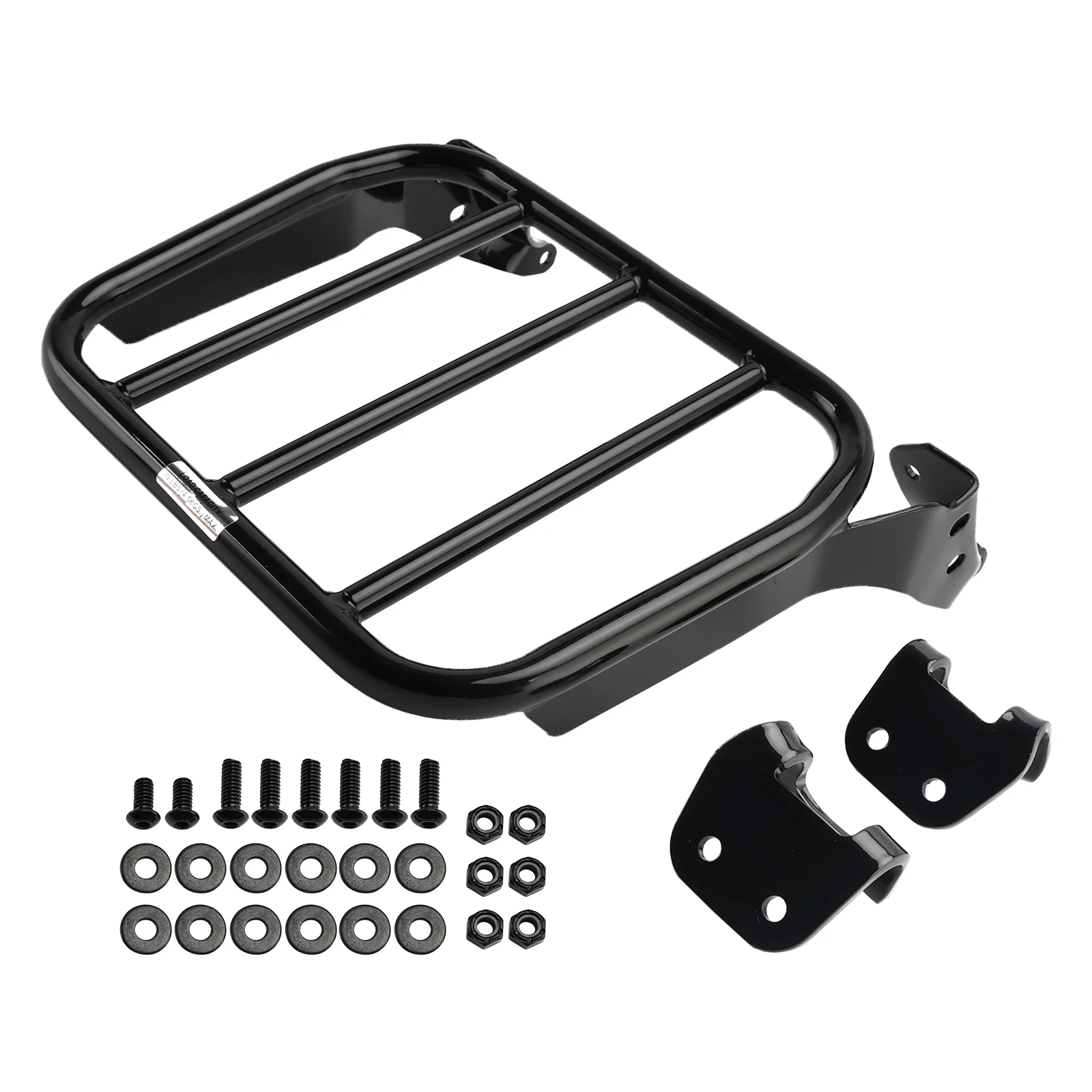 Topteng Black Sissybar Luggage Rack For Softail FLSB FXFB FXFBS FXLR FXLRS models 2018 2019 2020 2021 2022 2023 2024 2025