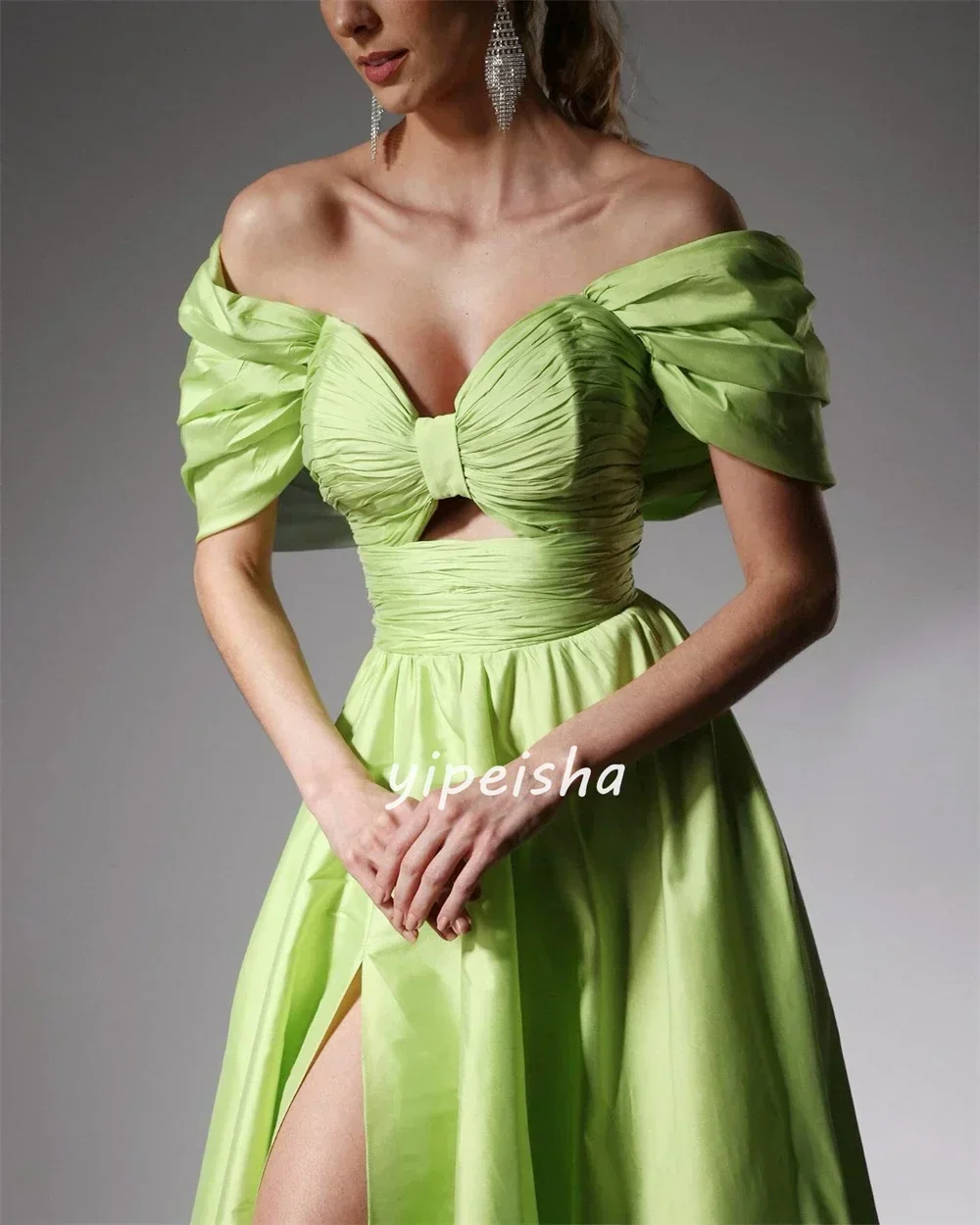 Customized Price AdjustmentJersey Ruched Clubbing A-line Off-the-shoulder Bespoke Occasion Gown Long Dresses