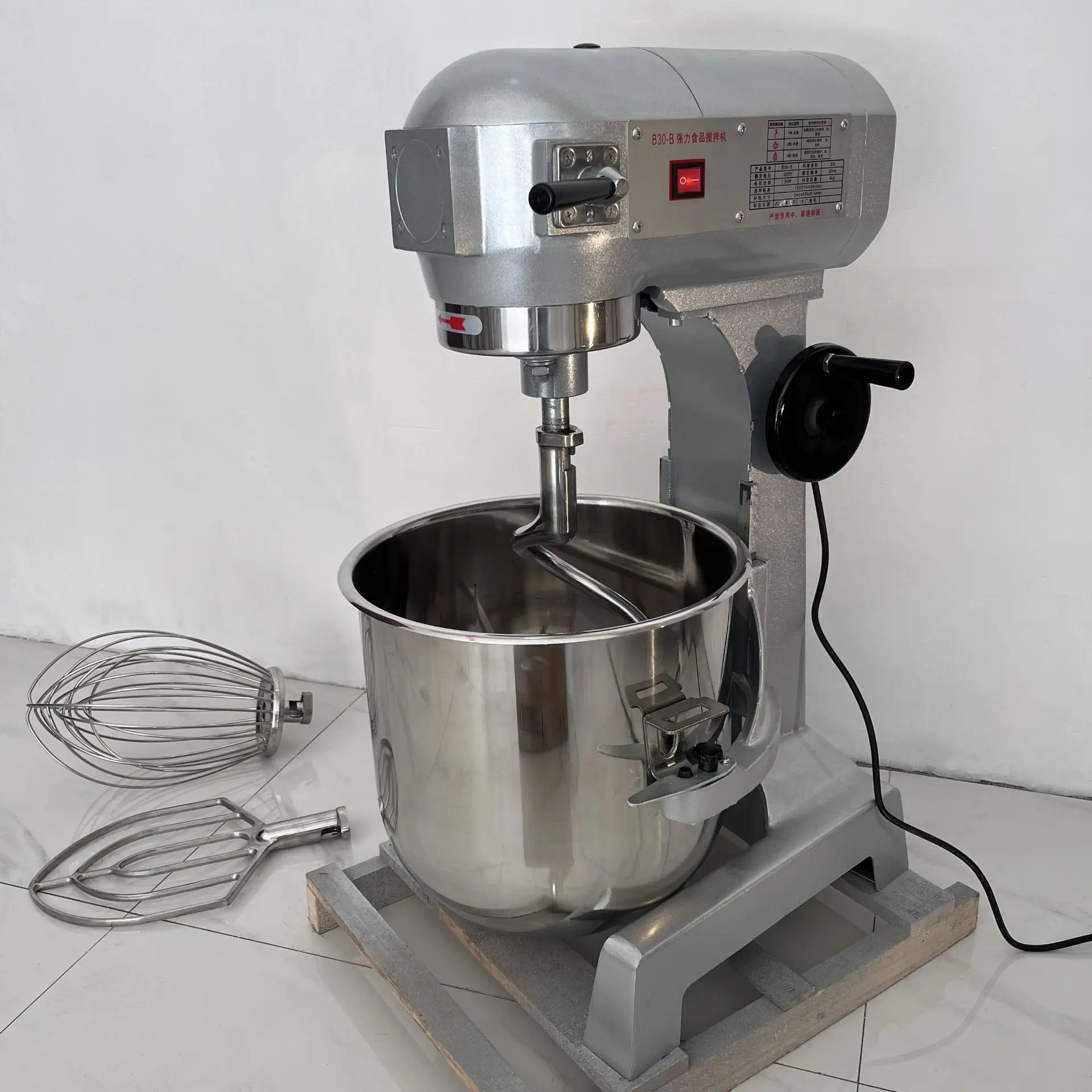 Food Mixer Multifunctional Bakery Equipment With Dough Hook Whisk Beater For Kneading Bread Mixing Batter Whipping Cream