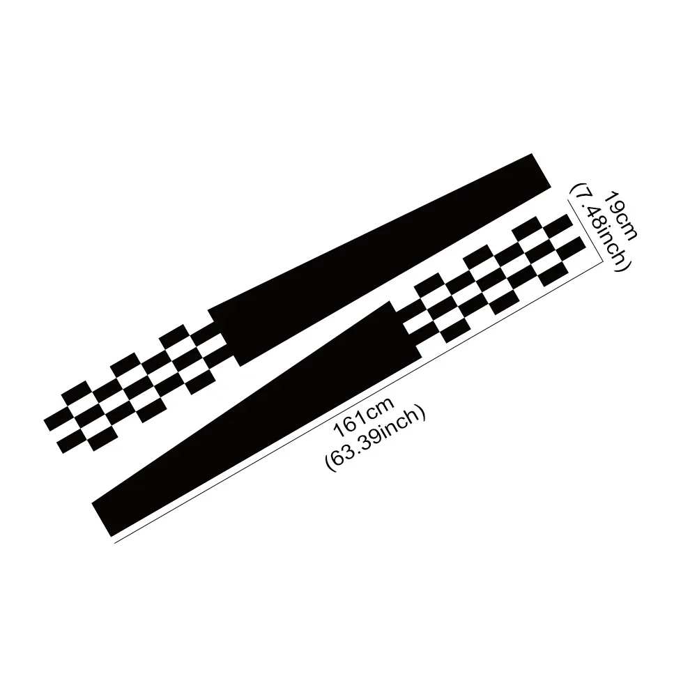 PVC Side Skirt Checkered Flag Stripe Decal for Ford Fiesta MK8 HJB 2017‑2023 Racing Checker Graphic Self‑Adhesive Car Exterior