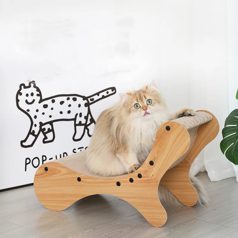 

Wooden Corrugated Cat Scratcher Board Lounge Bed Cat Scratching Post Grinding Claw Toys Scrapers for Cats Pet Accessory Products