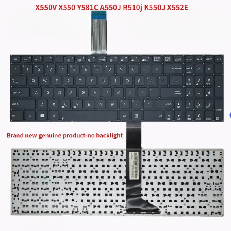 

brand new for ASUS X550V X550 Y581C A550J R510j K550J X552E Notebook keyboard no backlight