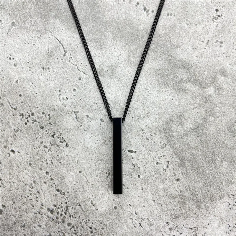 European and American minimalist necklace ins cool style temperament versatile hip-hop geometric pendant long necklace image 3