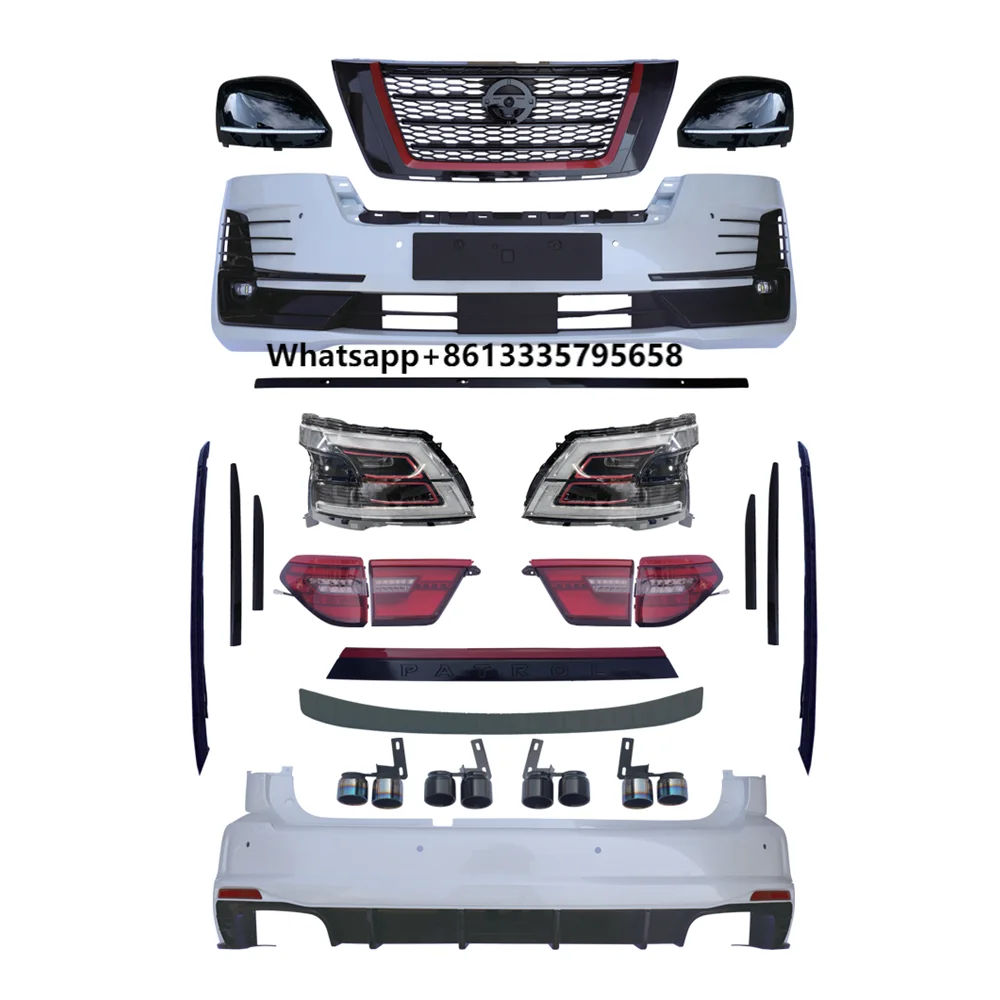 

TDCMY Auto Body Kits Bumper Kits Grille Spoiler Fog Lamp Fender air Outlet Exhaust for Nissan Patrol RSS 2021