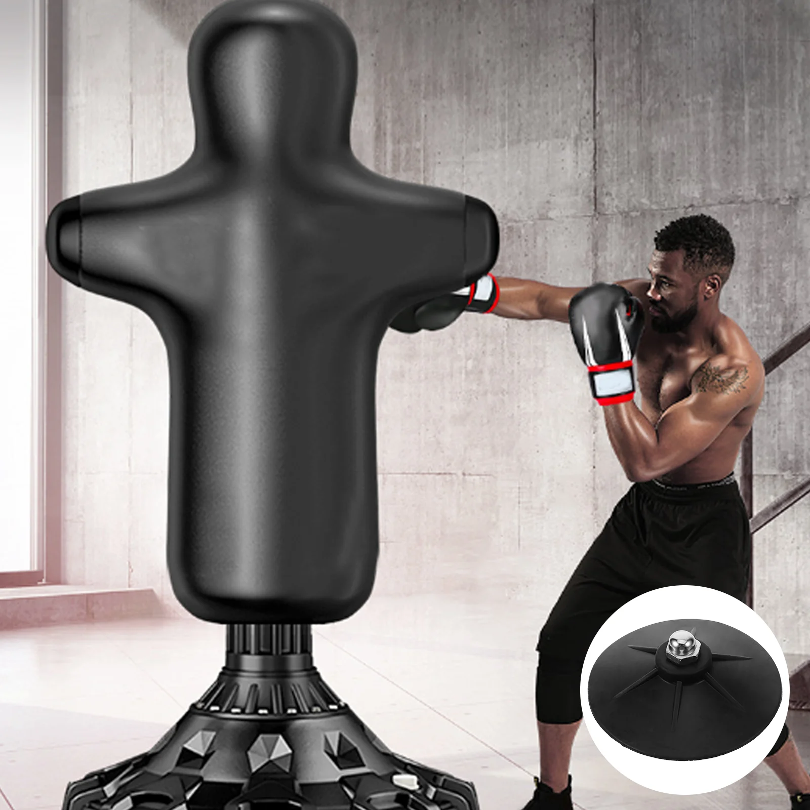 6 tazze per sacchi da boxe, base da boxe stabile, accessori per sacchi di sabbia resistenti, attrezzatura per l'allenamento in piedi sicura, giocattolo in gomma