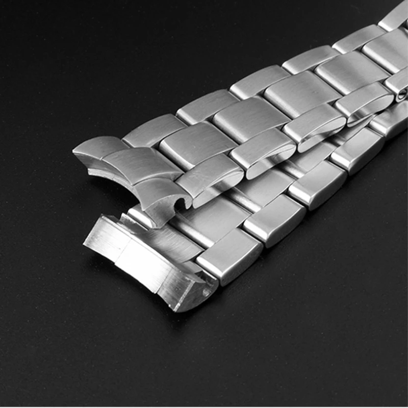 Solid Stainless Steel Watch Strap For Rolex Black Green Water Ghost Submariner Curved end Folding buckle watchband 20mm Bracelet