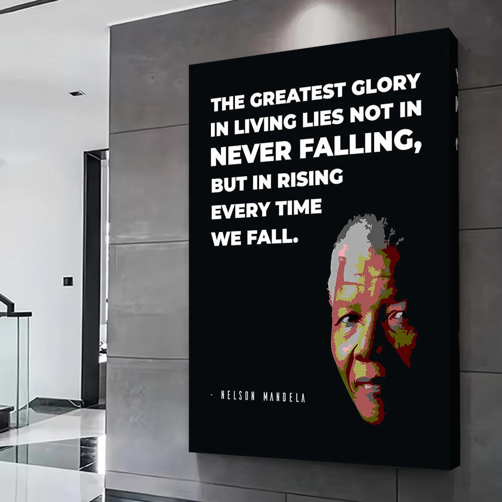 Nelson Mandela Quotes Poster Customizable Printed Canvas Painting Wall Art Gift for Room Decorating Interior Decoration Bedroom