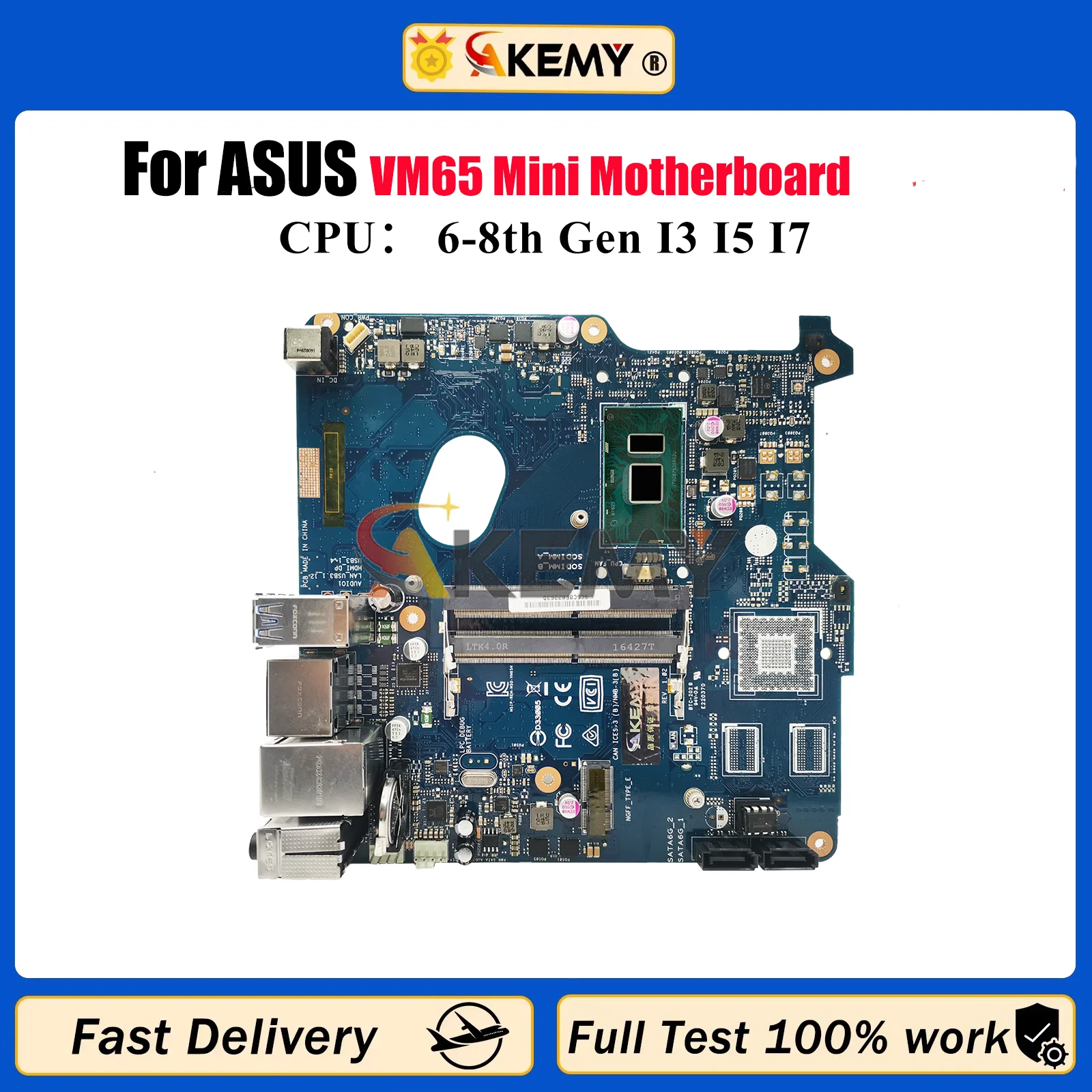 

VM65 Laptop Motherboard For ASUS VivoMini VM65 Notebook Mainboard With I3 I5 I7 CPU 100% tests OK fast shipping High quality