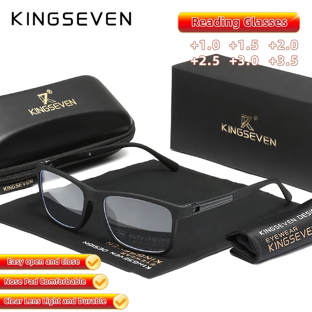 

Очки для чтения KINGSEVEN для мужчин и женщин, антибликовые, с защитой от синего света, для коррекции пресбиопии, диоптрии +1.0 ~ +3.5