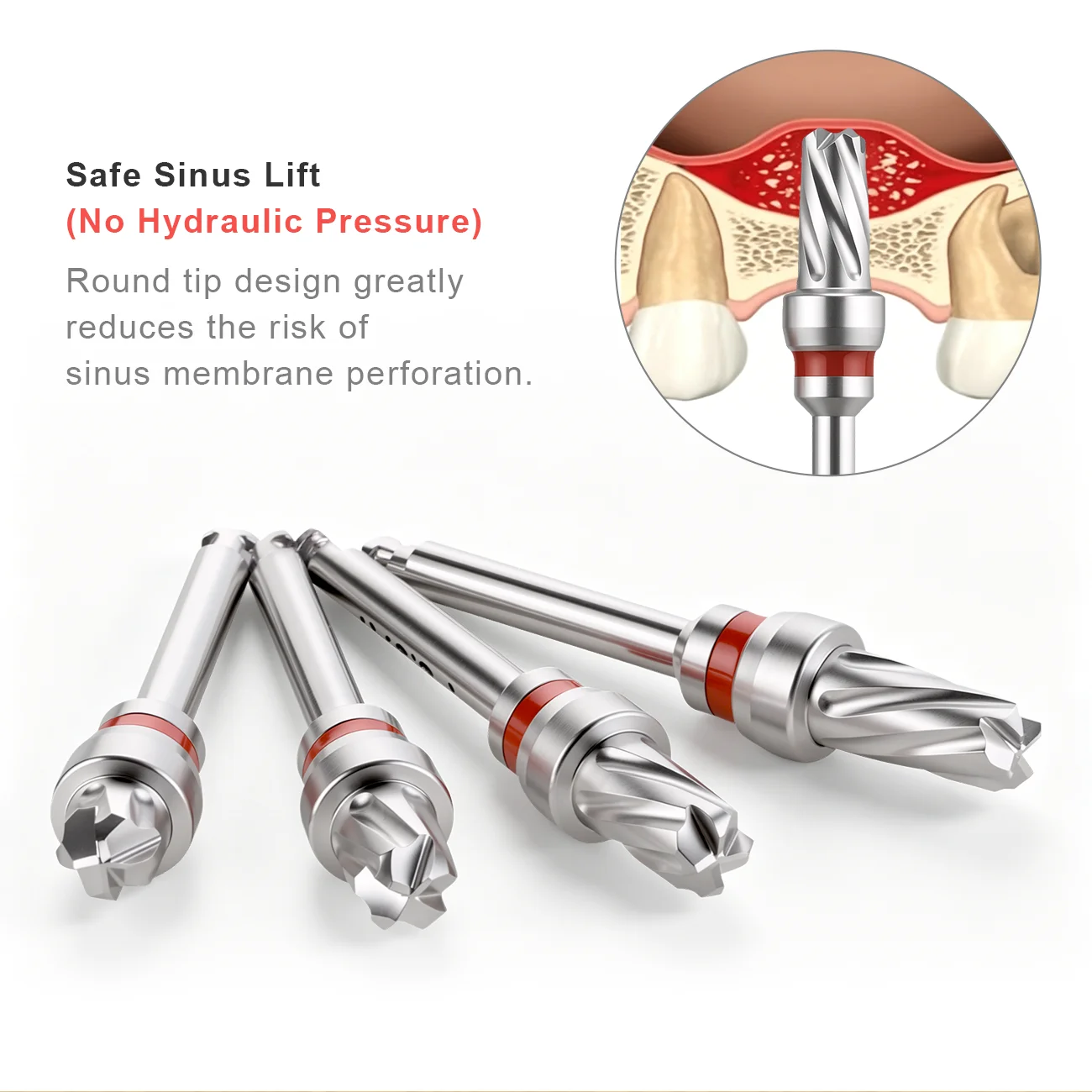1Set Dental Easy Bone Compaction Kit Sinus Lift Bone Surgical Kit for Hiossen Soft Bone Compatible with Lance Drill