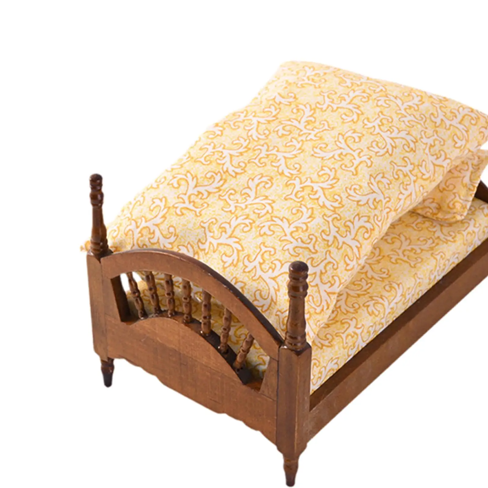 أثاث غرفة نوم واقعي أنيق لبيت الدمى بمقياس 1:12 لألعاب المشهد بنفسك