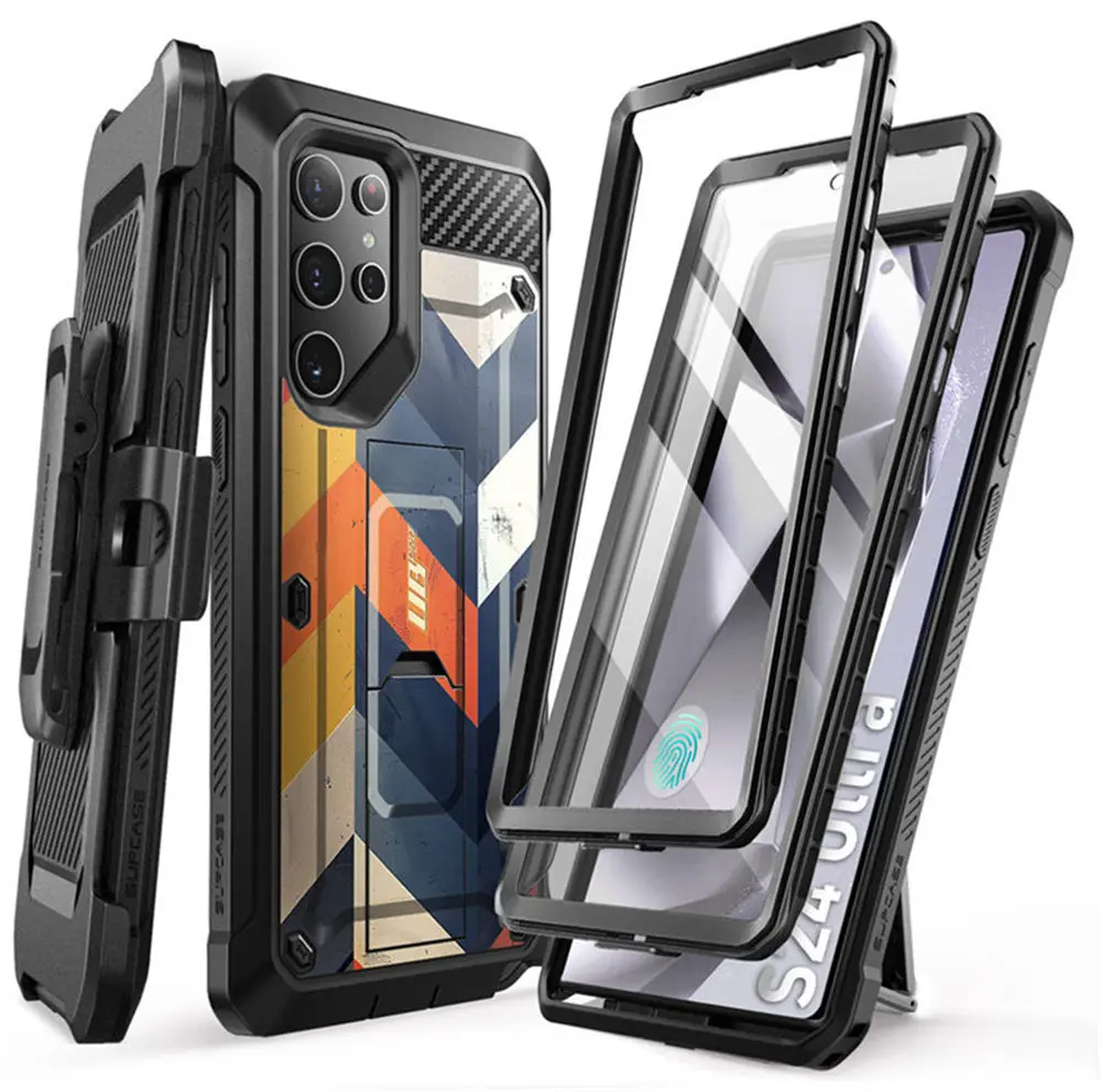 For Samsung Galaxy S24 Ultra Case 2024 SUPCASE UB Pro Full-Body Dual Layer Rugged Belt-Clip Case with Built-in Screen Protector