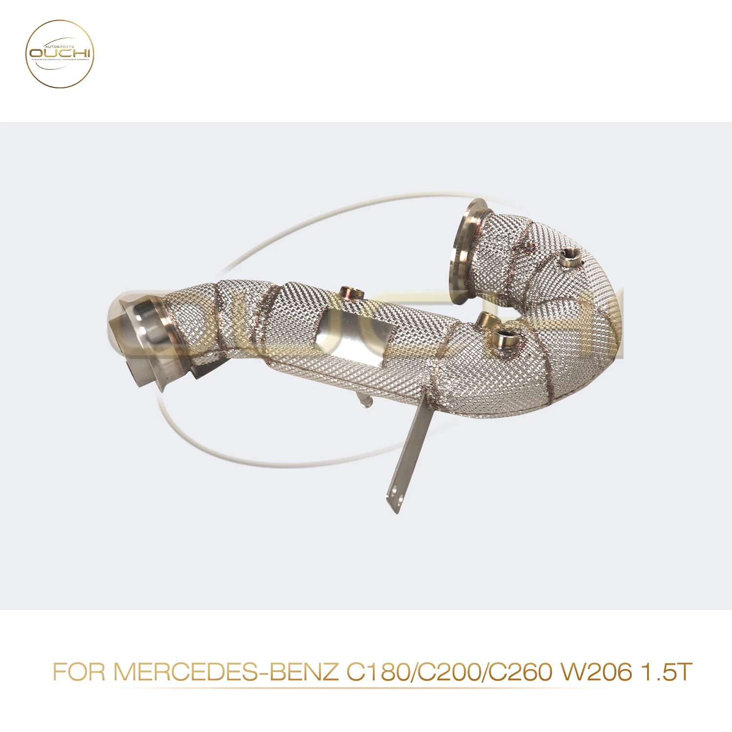 OUCHI-Sistema De Escape Em Aço Inoxidável com Escudo Térmico, Desempenho Downpipe para Mercedes Benz Classe C W206 1.5T