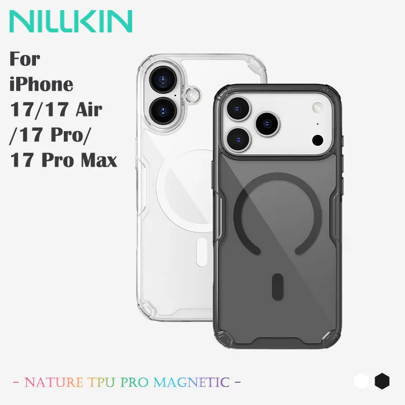 Funda NILLKIN Nature TPU para iPhone 17/17 Pro/17 Pro Max/17 Air, carga rápida magnética, parachoques a prueba de golpes, diseño de ajuste Original