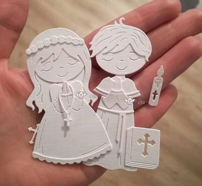 Piggy Craft metal cutting dies cut die mold 2019 Boy girl praying Scrapbook paper craft knife mould blade punch stencils dies