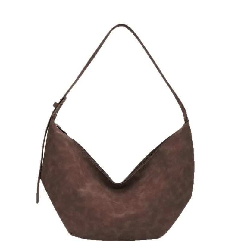 

New Simple and Casual Solid Color Soft Pu Leather Large Capacity Women's Dumpling Bag Shoulder Bag for Travel and Commuting