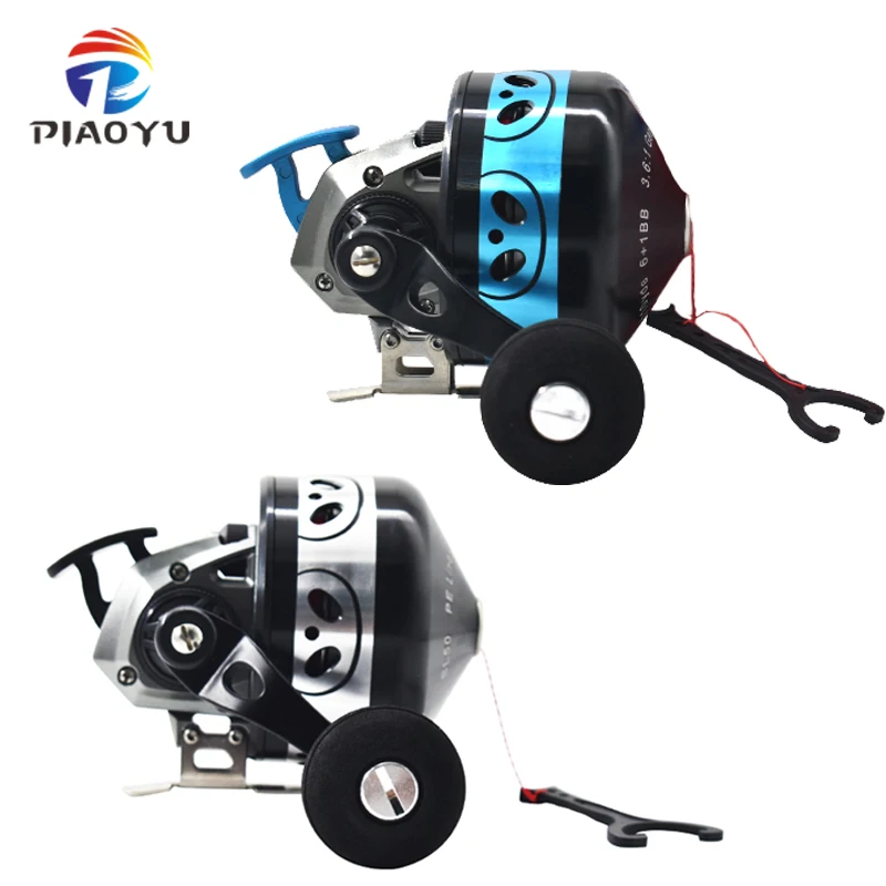 New BL50 Fishing Reel Metal Slingshot Shooting Fish Closed Wheel Left/Right Rocker Arms Interchangeable Spinning Hand Wheel