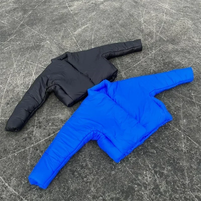 25ss Blue Kanye PUFFER JACK Parkas Women Solid Color Velvet Thicken Keep Warm Down Jackets Men Oversized Coats