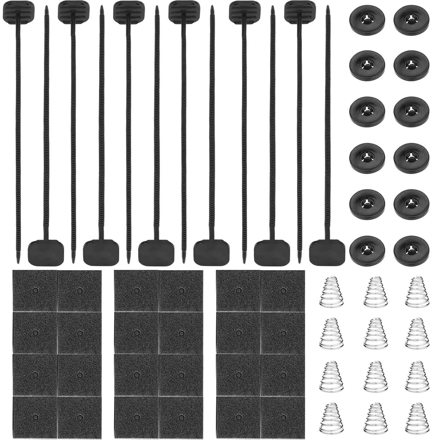Kit de Montagem com Molas para Ventilador de Radiador Elétrico, com Presilhas e Clipes para Carro e Caminhão, Universal, 1 conjunto/2 conjuntos/3 conjuntos