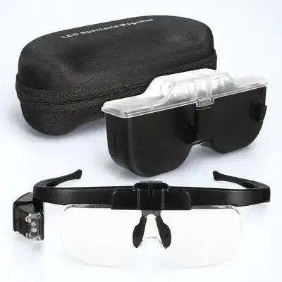 

Led Illuminated Magnifying Glass Bright Light For Reading Hands-Free Headwear Rechargeable Usb Magnifier