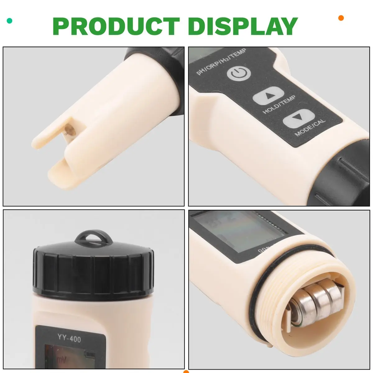 newyear828 4 in 1 YY-400 PH/ORP/H2&TEM Meter Digital Hydrogen Concentration Tester for Aquarium, Swimming Pool, Backlight