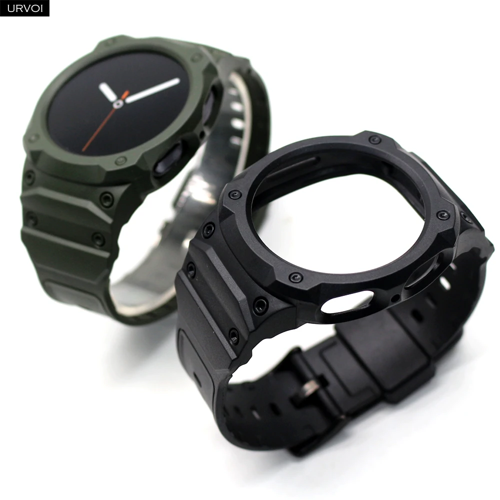 URVOI 2 in 1 TPU Case & Band for Samsung Galaxy Watch 9/8 40mm 44mm & 8 Classic 46mm Rugged Armor Strap Multiple Colors