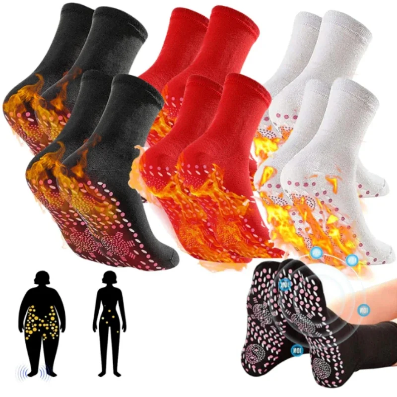 Tourmaline Self-Heating Socks Winter Warm Thermal Health Care Socks Health Short Sock Magnetic Therapy Sock